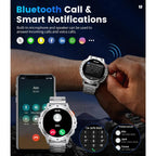 Military Smart Watches for Men: 600mAh Battery, 1.43" AMOLED Screen, Heart Rate Monitor, 110+ Sports Modes