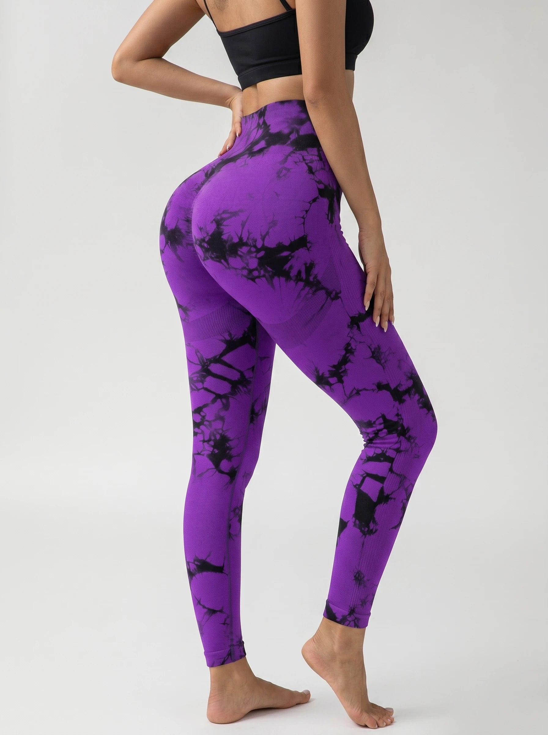 Fashionable Bright Tie-Dye High-Waist Yoga Pants, Available in 10 Splash Colors, Stretchy and Soft, Multiple Colors to Choose From, Perfect for Yoga Lovers and Everyday Casual Workouts