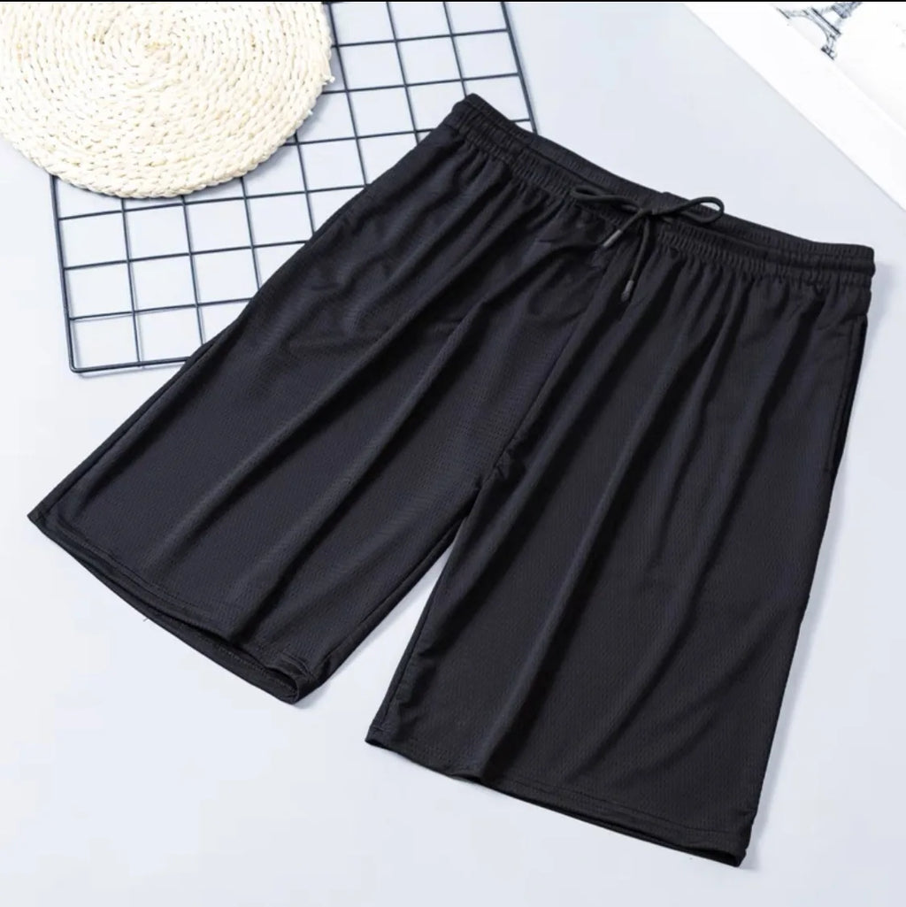 Running Shorts Summer Men Casual Solid Drawstring Short Pants Smooth Polyester Breathable Light Surfing Seaside Resort Swim Sports Pants