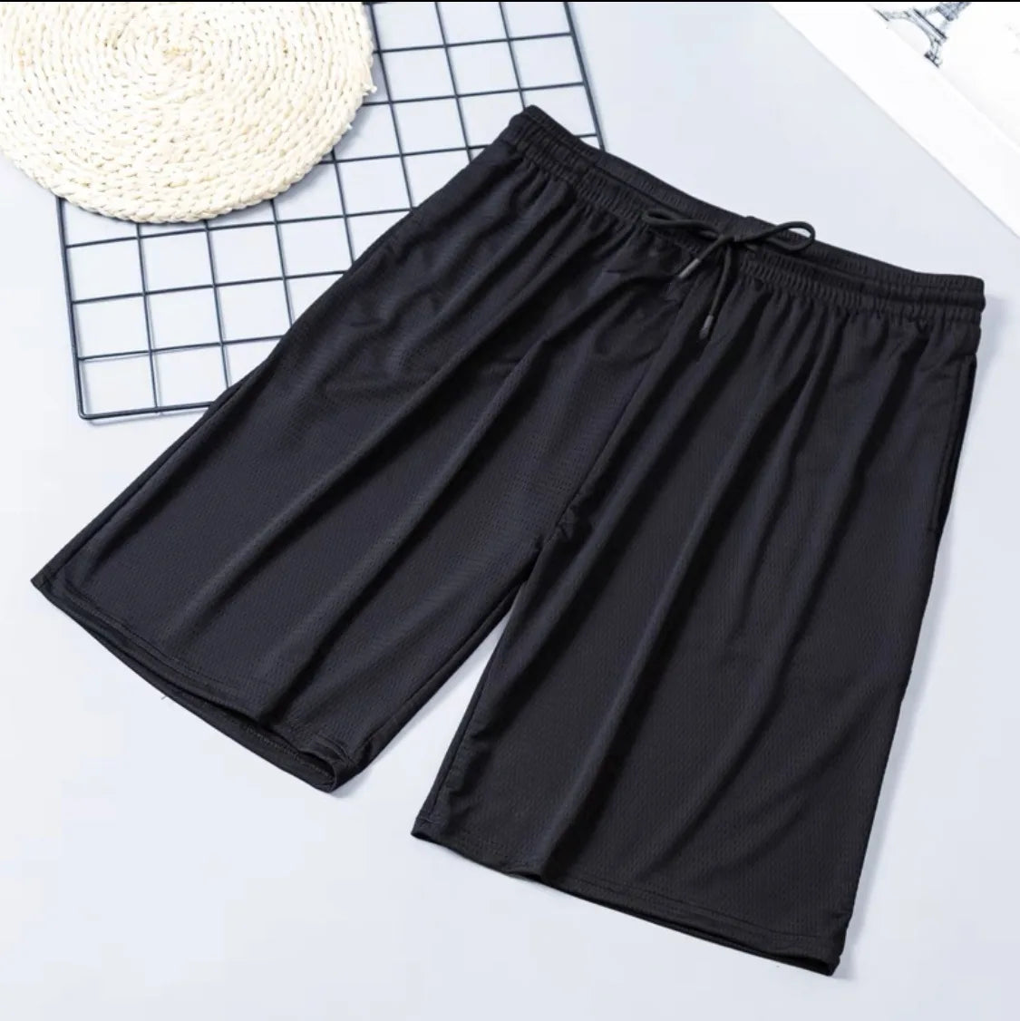 Running Shorts Summer Men Casual Solid Drawstring Short Pants Smooth Polyester Breathable Light Surfing Seaside Resort Swim Sports Pants