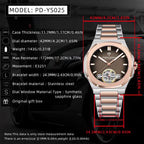 2026 New PAGANI DESIGN Men's Watches Rose Gold Luxury Automatic Watch For Men Tourbillon Mechanical Watch AR Sapphire Clock Gift