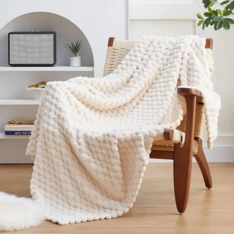 Fleece Throw Blanket for Couch or Bed - 3D Imitation Turtle Shell Jacquard Decorative Blankets - Cozy Soft Lightweight Fuzzy Fl