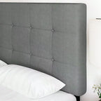 Full/Queen/King Platform Bed Frame With 4 Storage Drawers, Adjustable Headboard, Faux Leather Button Tufted Square Stitched Design, Wooden Slats, Noise-Free, No Box Spring Needed, Easy Assembly, Light Grey