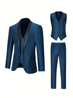 Customized Luxury Men Suits Single Breasted Peak Lapel 3 Piece Jacket Pants Vest Full Sets High Quality Clothing Terno Blazers
