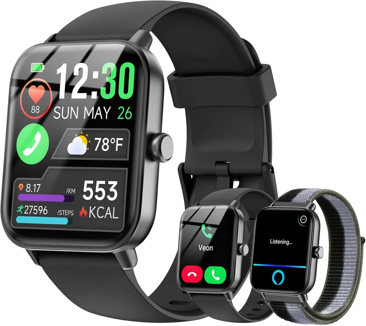 1.83" Full Touch Screen Smart Watch | Alexa, Wireless Call, 105+ Sports Modes, 24/7 Health & Sleep Tracker, Comfort Breathable Strap, Long Battery Life, Phone Finder & Remote Camera For Android & iPhone, Practical Gifts For H