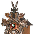 25*10*48cm Vintage German Forest Wooden Wall Clock Hunter Clock Black for Living Room, Bedroom, Study, Office, Kitchen, Bathroom, Public Place