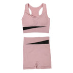 Yoga Suit Set Peach Color Fast Drying High Waist And Hip Lifting Fitness Set Running Shock-absorbing Exercise Set For Women