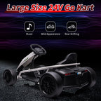 24V Electric Go Kart Drift Car for Kids 8-12, Ride On Racing Toy with Dual 300W Motors/8 MPH High Speed/Music, Outdoor Fun Gift