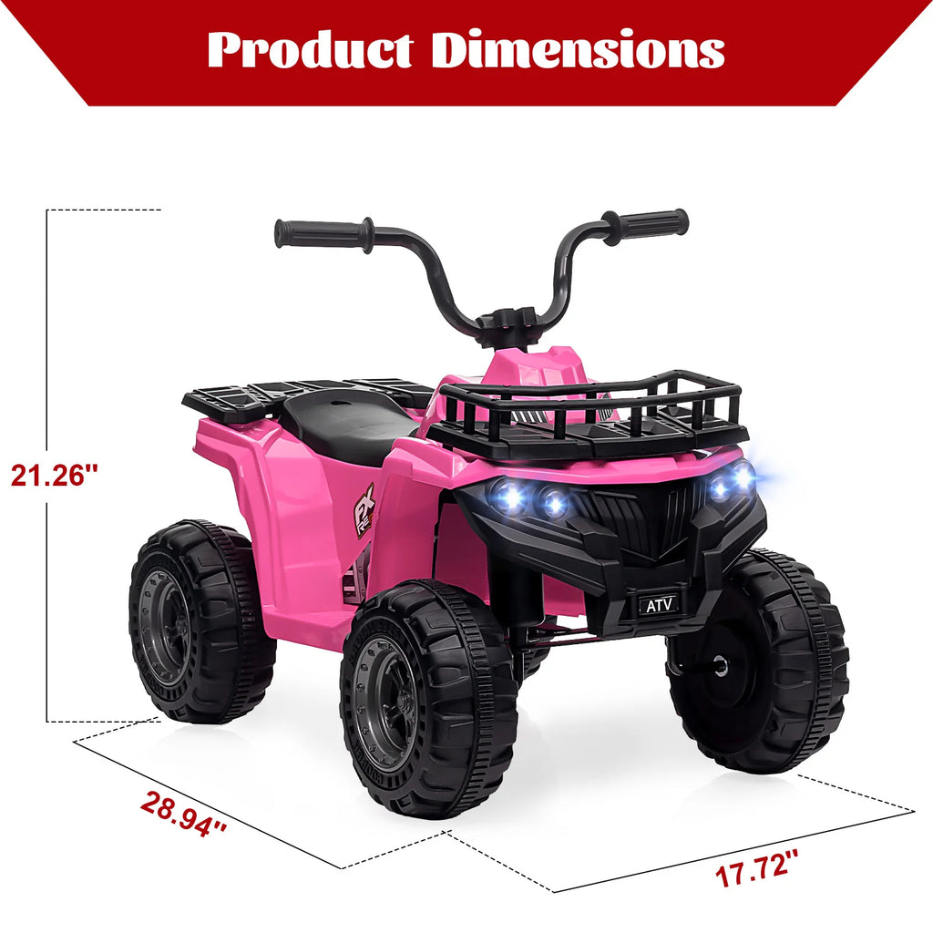 12V Kids Ride On Electric ATV, Ride Car Toy with Bluetooth Audio,High/Low Speed, LED Headlights, Battery Indicator & Radio