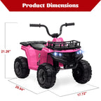 12V Kids Ride On Electric ATV, Ride Car Toy with Bluetooth Audio,High/Low Speed, LED Headlights, Battery Indicator & Radio