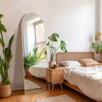 64'X21' Full Length Mirror With Stand,Room Decor Alloy Frame Arched Body Mirror,Mid Century Modern Furniture Style Standing/Lean