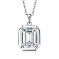 OXTAO Drop Earrings Necklace Jewelry Set D VVS1 with Certified Emerald Cut Moissanite Pendant Necklace for Women Luxury Anniversary Gift