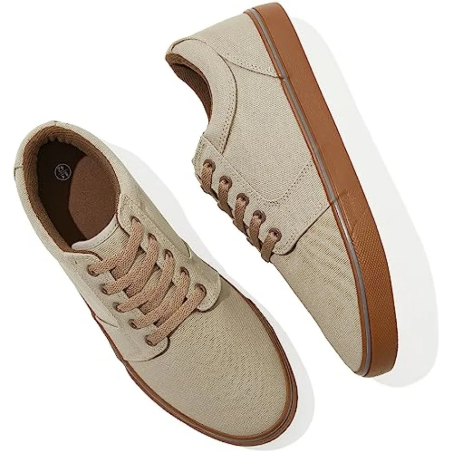 BENPAO Mens Casual Shoes Fashion Sneakers for Men Low Top Lace Up Canvas Shoes
