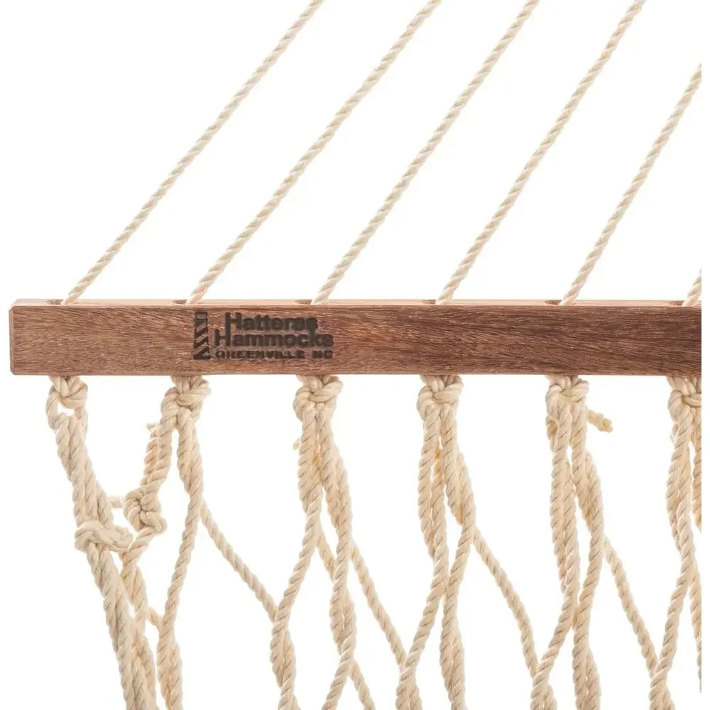 Luxury Durable Cotton Rope Hammock with Extended Chains & Hooks, Handcrafted USA, 450 lbs Capacity, 13 ft x 60 in