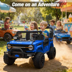 2 Seater 24V Kids Electric Ride On Off-Road Truck with Remote Control Bluetooth LED Lights, 2-Seat Ride On Vehicle Toy for Kids Boys Girls Gift