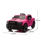 24V 160W Kids Ride on Electric Truck with Parent Remote Control Suspension LED Lights Bluetooth Music Storage for Kids Pink