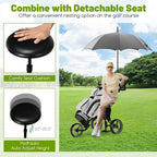 3-Wheel Folding Golf Cart with Adjustable Seat, Umbrella Holder, and Foot Brake for Men & Women