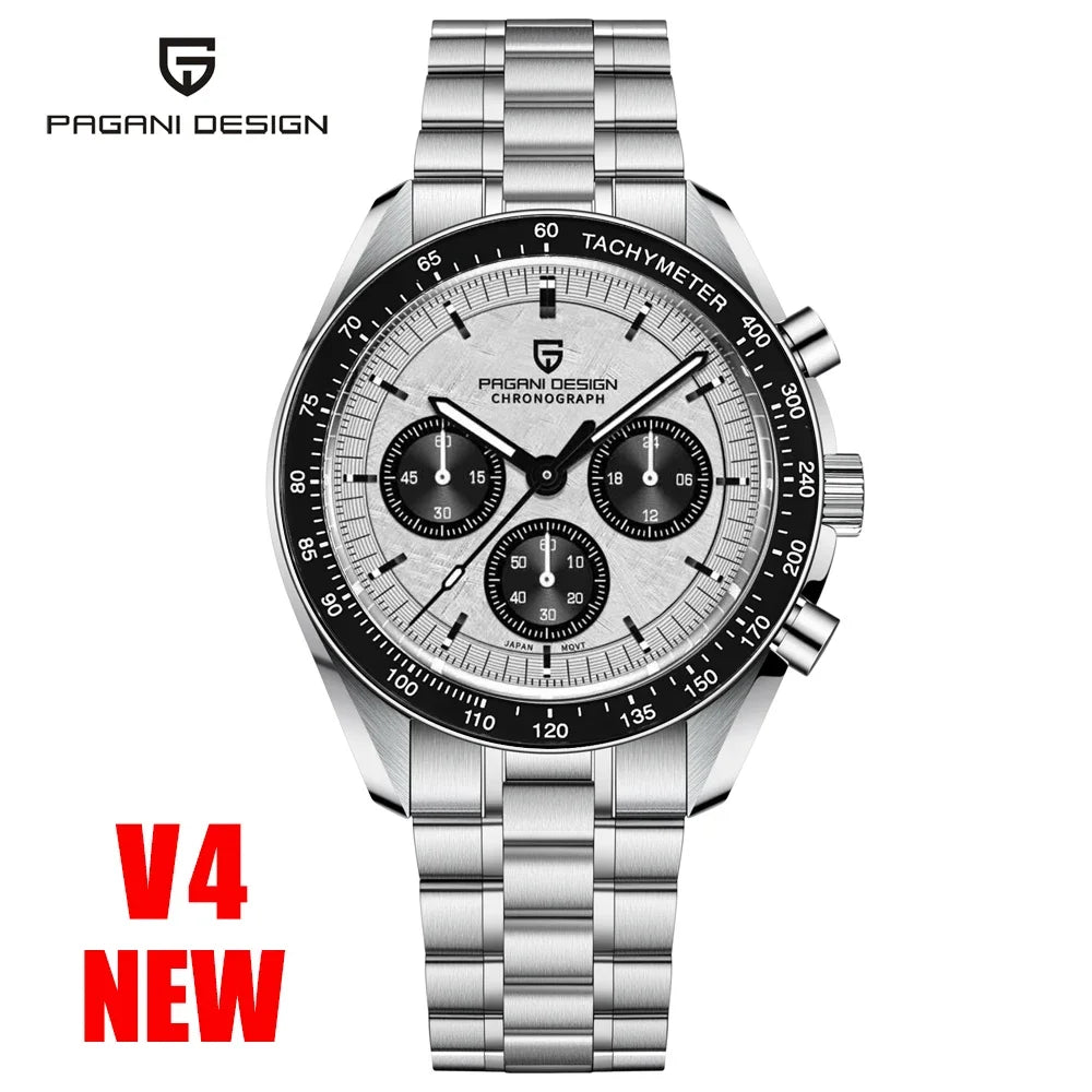 PAGANI DESIGN 1701 Moon Watches 2026 New Woven Strap Luxury Quartz Watch For Men Speed Chronograph AR Sapphire Mirror Wristwatch