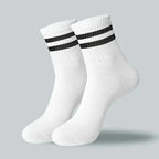 6/10/20 Pairs Men Women Striped Round Neck Socks Spring Autumn Breathable Odor Proof Sweat Absorbing All-Season Casual Socks