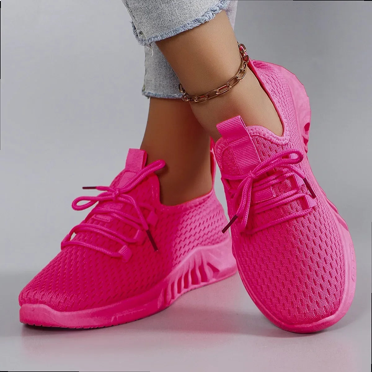 Women's Breathable Mesh Flat Shoes Casual Sports Sneakers Summer Walking Shoes Clearance Free Shipping