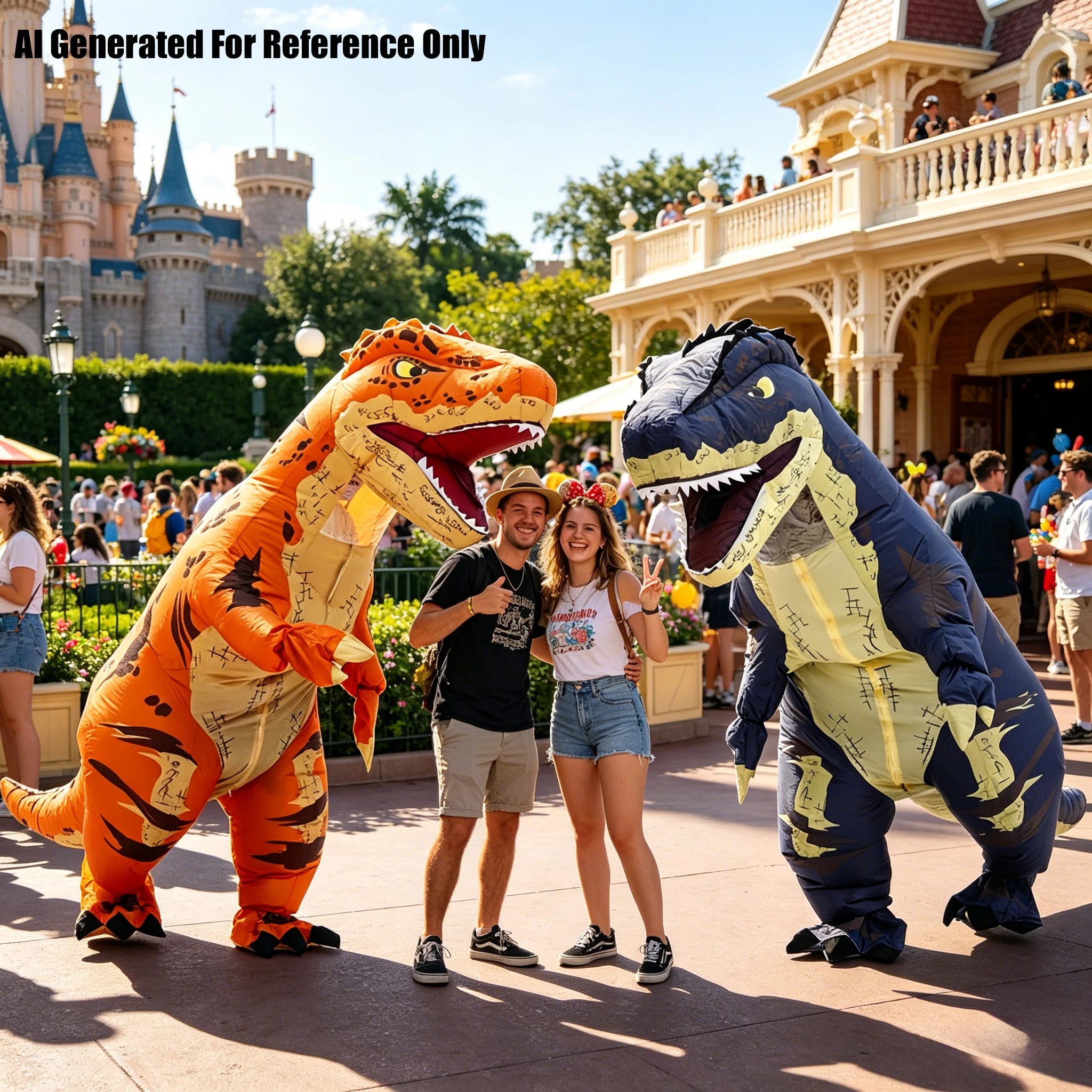Cartoon Tyrannosaurus Rex Inflatable Costume Mascot Parade Adult Character Cosplay Animal Birthday Halloween Party Event Set
