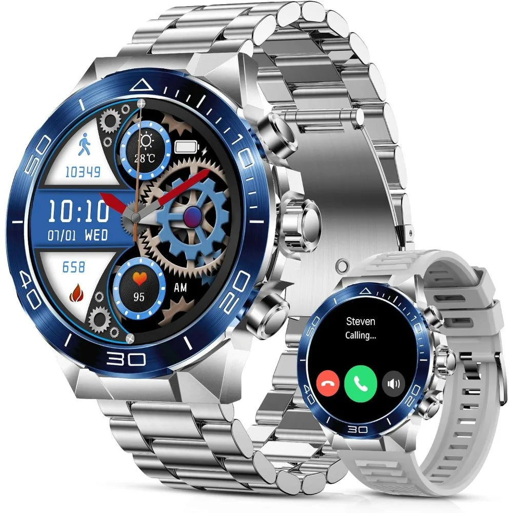 1.43" AMOLED Screen Smart Watch for Men with 24/7 Health Monitor, Fitness Tracker & 400mAh Battery