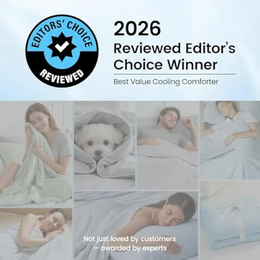 Cozy Bliss Cooling Comforter Queen Size, Cooling Blankets for Hot Sleepers and Night Sweats, Blue Summer Comforter for Queen Siz