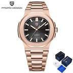 2026 New PAGANI DESIGN Rose Gold Retro Men's Watches Luxury Mechanical Wristwatch Automatic Watch For Men AR Sapphire Waterproof Luminous