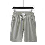 Running Shorts Summer Men Casual Solid Drawstring Short Pants Smooth Polyester Breathable Light Surfing Seaside Resort Swim Sports Pants