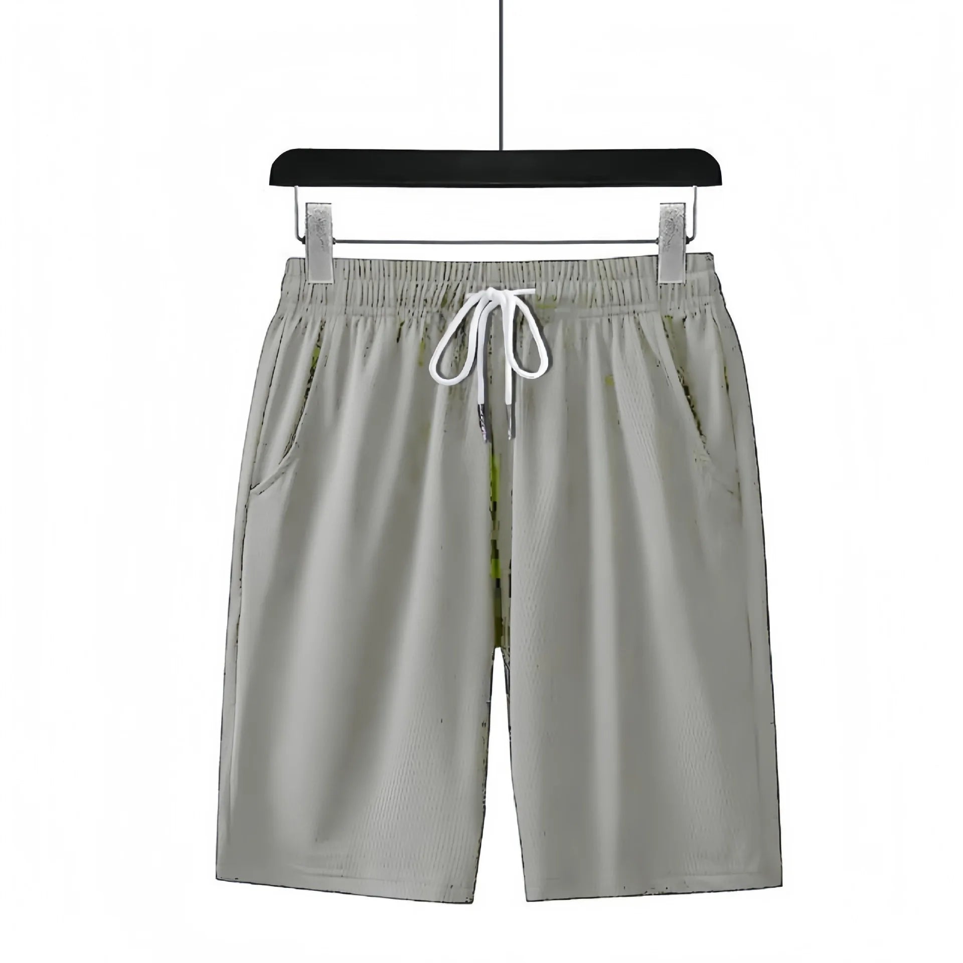 Running Shorts Summer Men Casual Solid Drawstring Short Pants Smooth Polyester Breathable Light Surfing Seaside Resort Swim Sports Pants