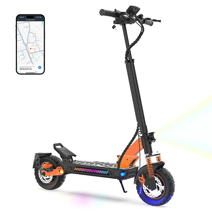Electric Scooter TOFUN TF3S 1000W with APP Speed Maxi 28MPH Autonomy 35-45km 48V13Ah Tires 10 Inch 4 Modes Foldable