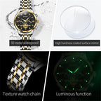 OLEVS 2897 Elegance Original Quartz Movement Women Watch Multifunctional Diamond Dial Luminous Function 30m Waterproof Watch