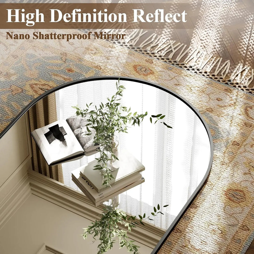 Arched Full Length Mirror 71"x26" - Floor Standing Body Mirror with Aluminum Frame,Leaning Hanging for Bedroom, Customized