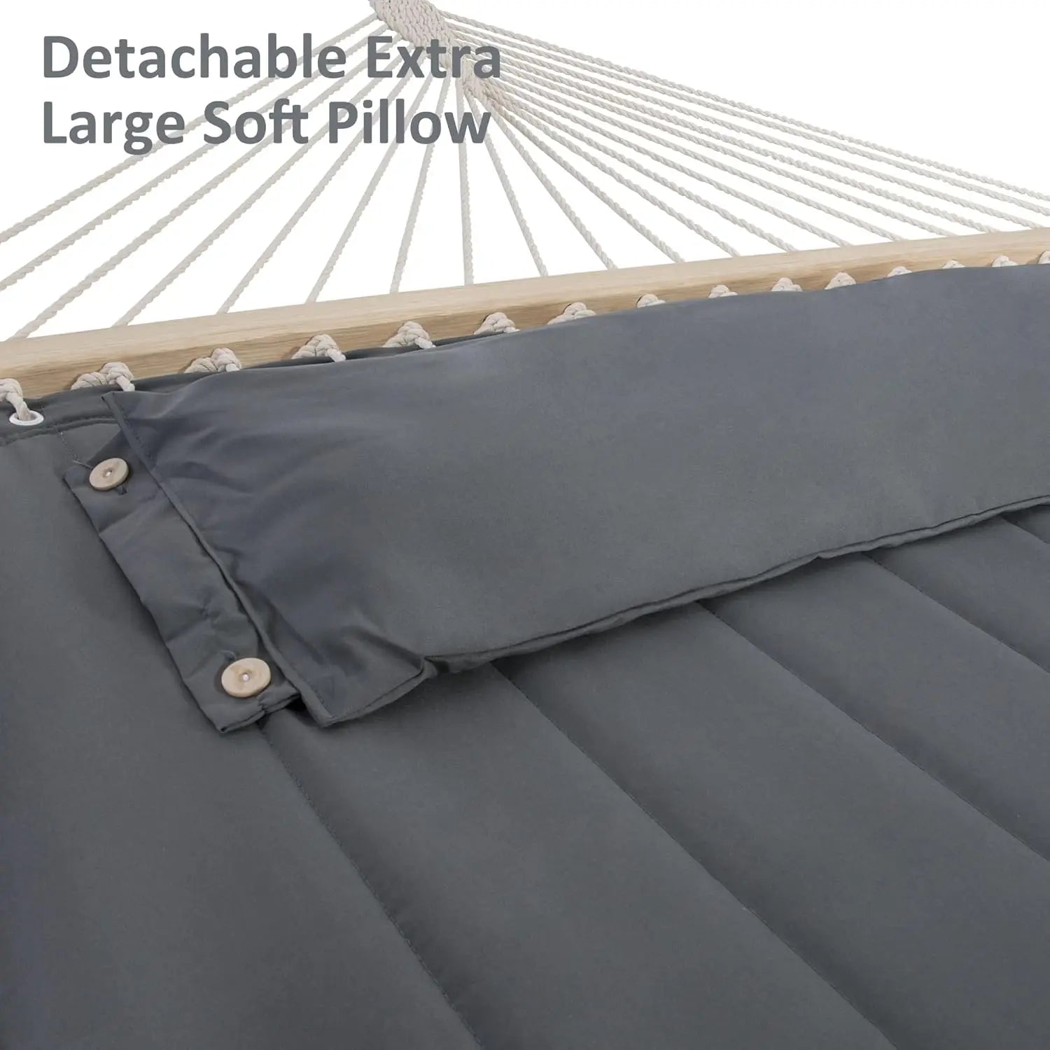 Outdoor Use, 2 Person Heavy Duty Portable Hammock with Stand, 475 lbs Capacity, Dark Grey Color