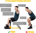 Home Gym Core Workout, PVC Material, Yellow & Black, 8 - in - 1 Sissy Squat Machine with Anti - Skid and Handy Wheels