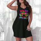Women's Plus Size Nightgown Vacay Mode Palm Tree Beach Vacation Summer Getaway Camisole Nightdress Casual Summer Vacation Clothing Gifts For Women Sleeveless Pajamas For Women Set
