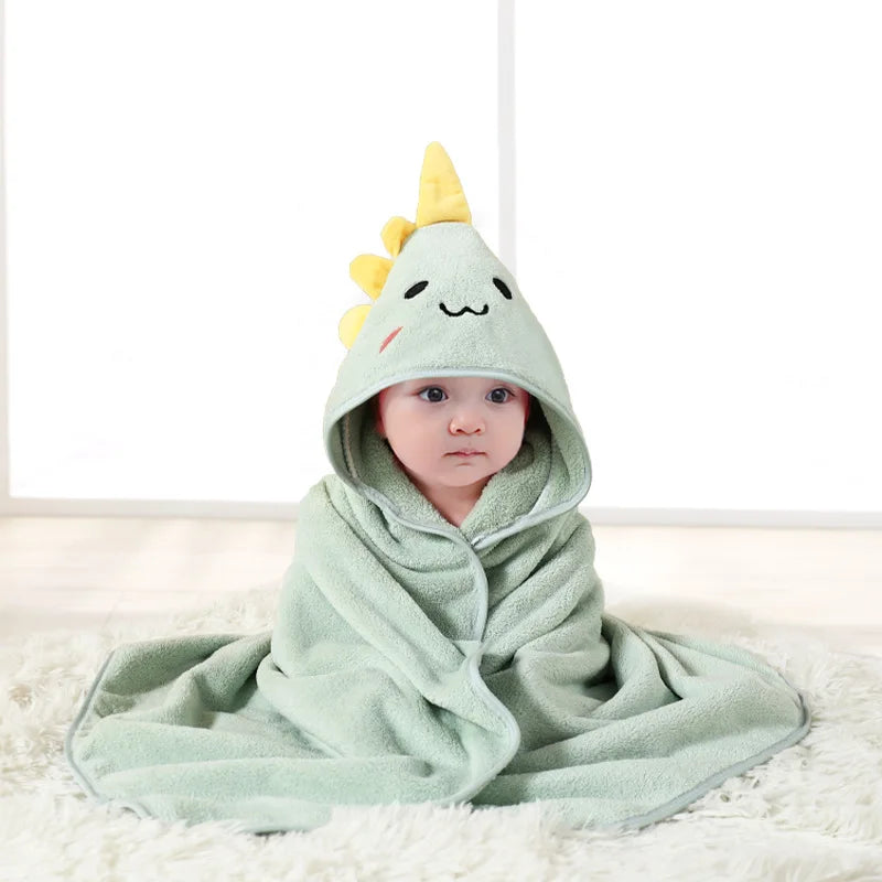 Toddler Bathrobe Infant Bath Towel Boy Girl Blankets Swaddle With Hood Cartoon Coral Fleece Towel Blanket Newborn Kids Bedding baby bath towel banheiras de bebê robôs bathrobes