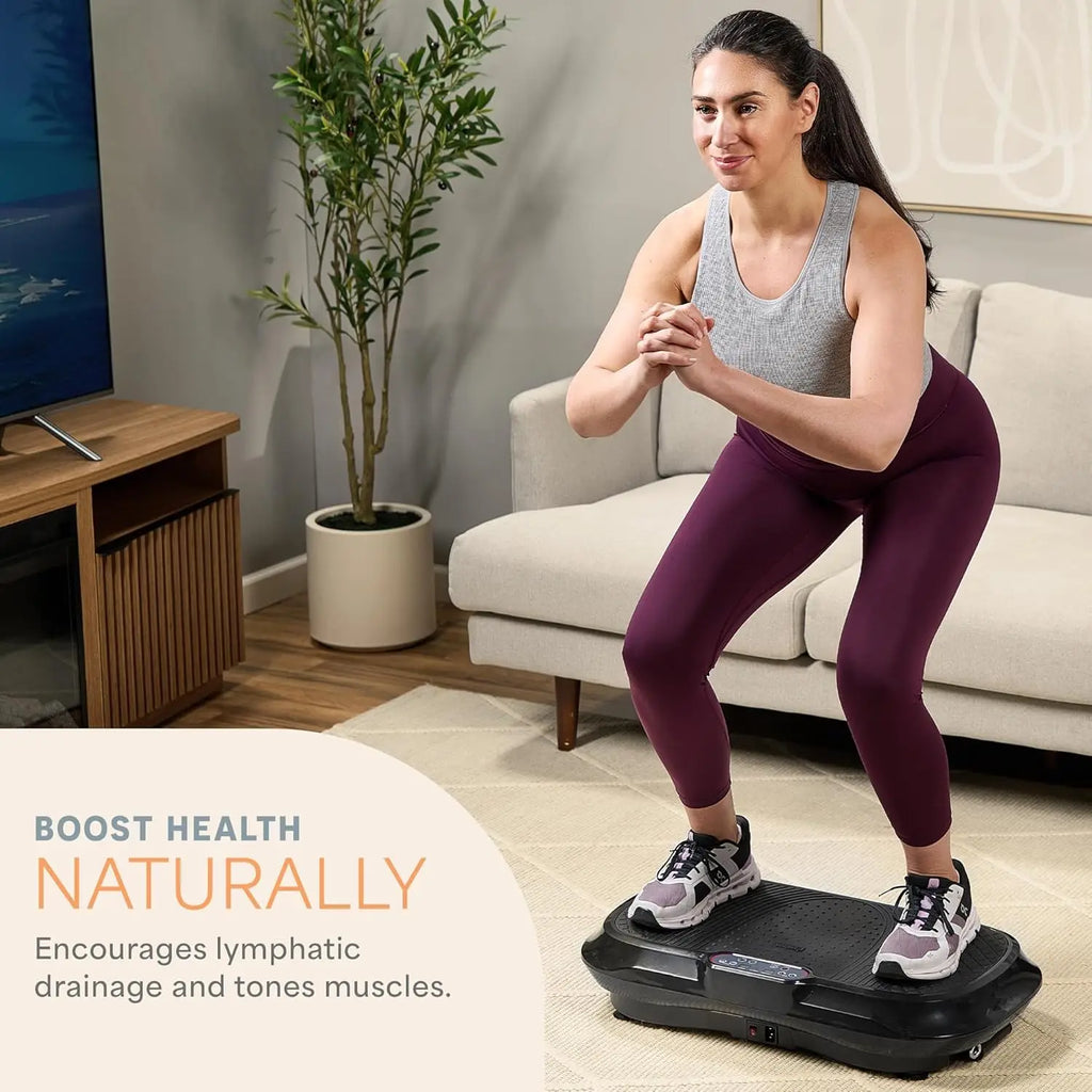 Home Fitness Vibration Plate Exercise Machine for Lymphatic Drainage Full-Body Workout