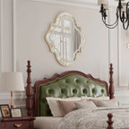 LUVODI Irregular Silver Wall Mirror with Golden Rim Decorative Home Accents for Entryway And Fireplace Hanging
