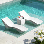 2-Piece Outdoor Furniture Set,S-Shaped Lounge Chair with Side Table, Garden Furniture for Patio, Poolside and Beach