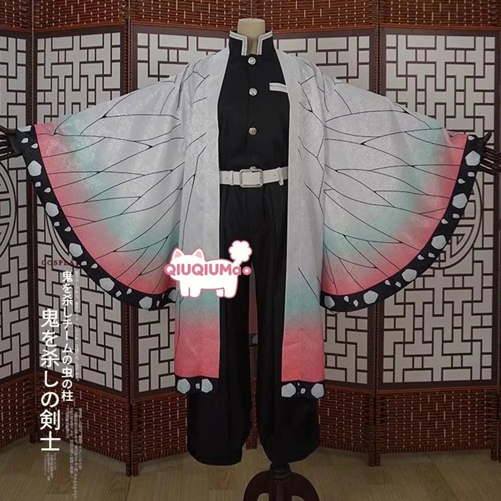 Fashion Anime Kochou Shinobu Cosplay Costume Kisatsutai Women Japanese Haori Uniform Wig Halloween Party Comic Con Outfit