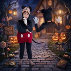 Halloween Costume Adult Family Mouse Cartoon Animal One Piece Romper Jumpsuit Set Party Outfit Plush Fleece