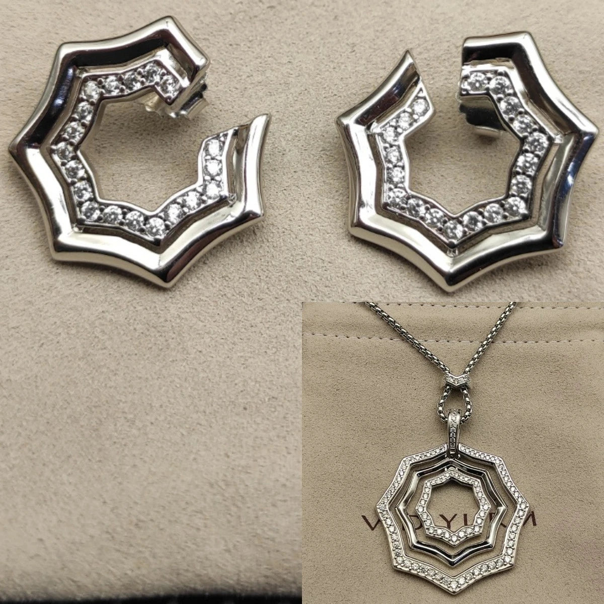 2025 New High-Quality Christmas Serrated Stackable Necklace and Earrings Set - Elegant and Simple Style