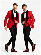 Men Suit 3 Piece Slim Fit Tuxedo for Men Paisley Suit Tux Shawl Lapel One Button Blazer Waistcoat Pant Set for Prom