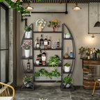 Metal Plant Stand Industrial Bookshelf Multilayer Ladder Garden Flower Pot Rack