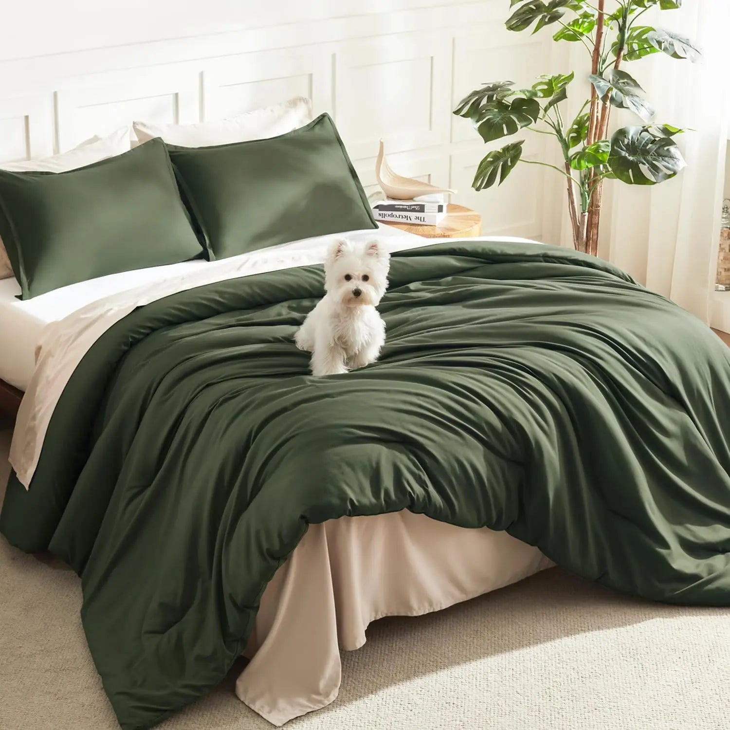 Luxury Soft 3-Piece Lightweight Comforter Set All-Season Fluffy Breathable Bedding Oversized King Queen Twin Size Solid Color Quilt with 2 Pillowcases Home Bedroom Decor Cozy Room Textiles Skin