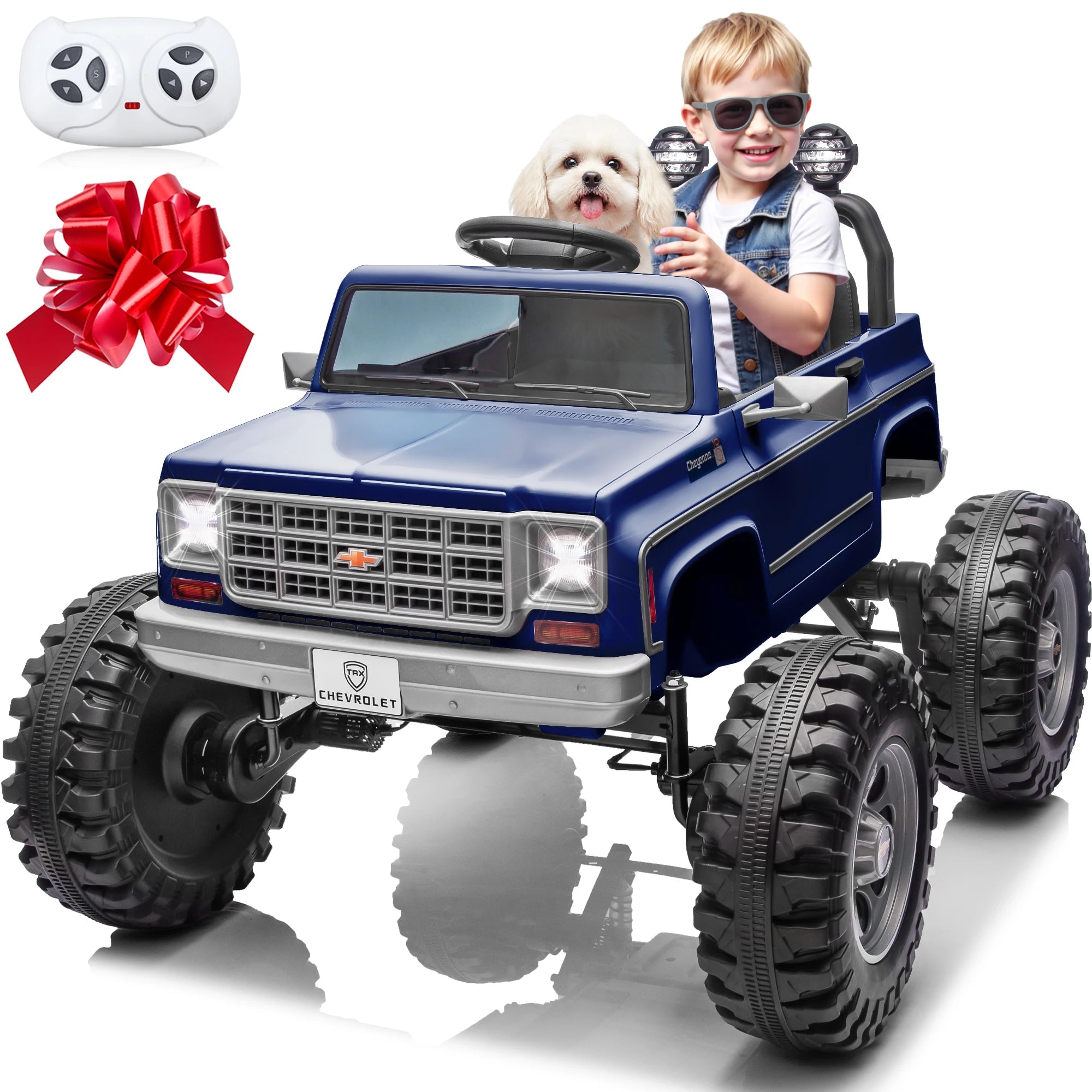 Licensed Chevrolet Cheyenne 24V Ride on Car 4X200W Motor Remote Control Decoration Streamer 24 Volt Ride on Toys for Kids