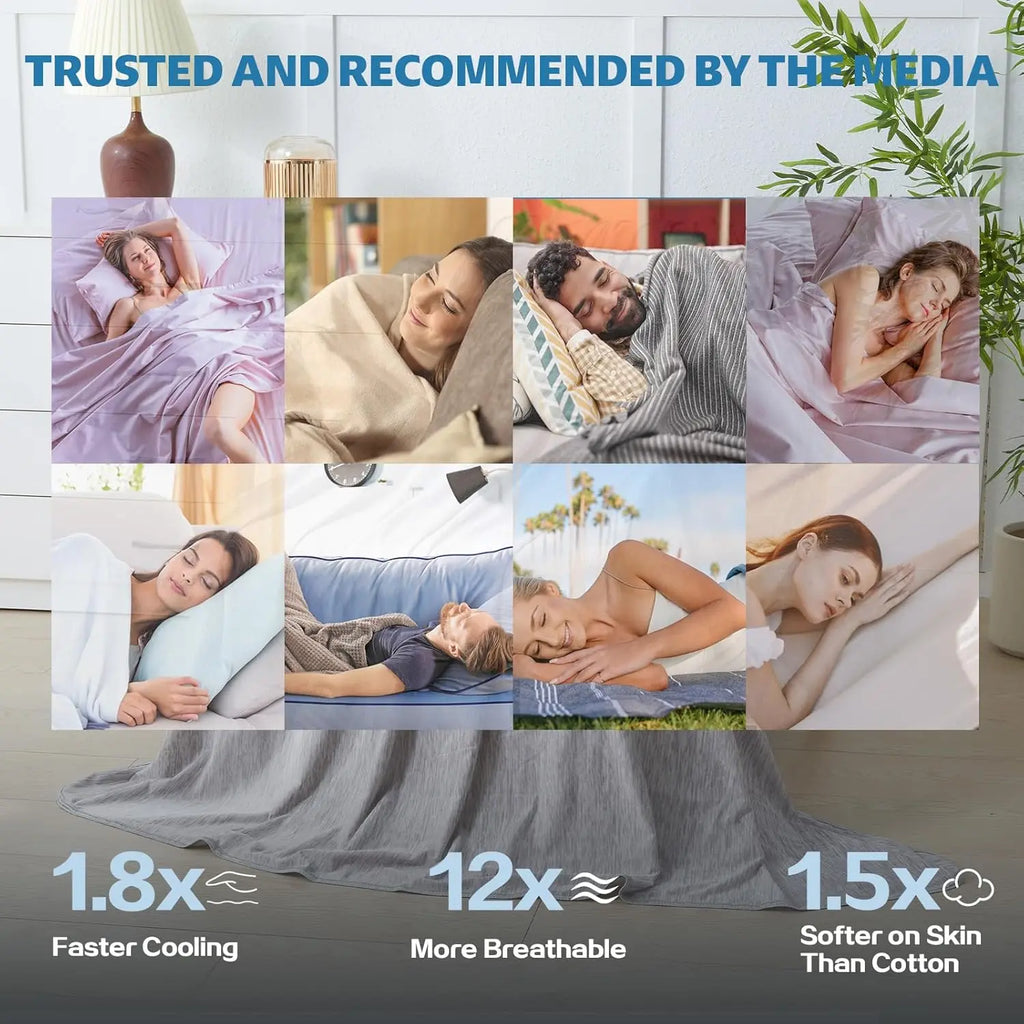 Summer Cooling Blanket Ultra-Breathable Cloud Pattern Soft Lightweight Ice Silk Air Conditioning Throw Blanket for Hot Sleepers Night Sweats Bed Sofa Cover Machine Washable Thin Summer Quilt