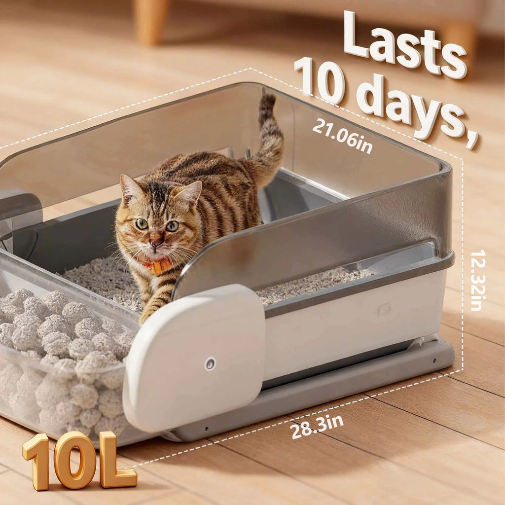 Automatic Litter Box Self Cleaning Odor Control for Cats 3LB to 50LB XX-Large Capacity APP Control Safety Sensor Multi-Cat Use，