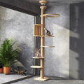 Adjustable Height Cat Tree (95-108in) with 4.33in Wide Scratching Post, Hammock, and Sisal Rope - Supports Up to 110 lbs